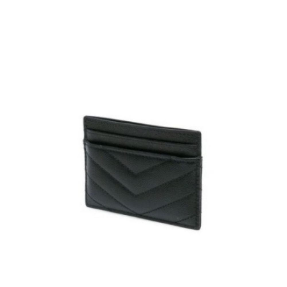 Yves Saint Laurent Black Card Holder with Gold Logo - Picture 3 of 5